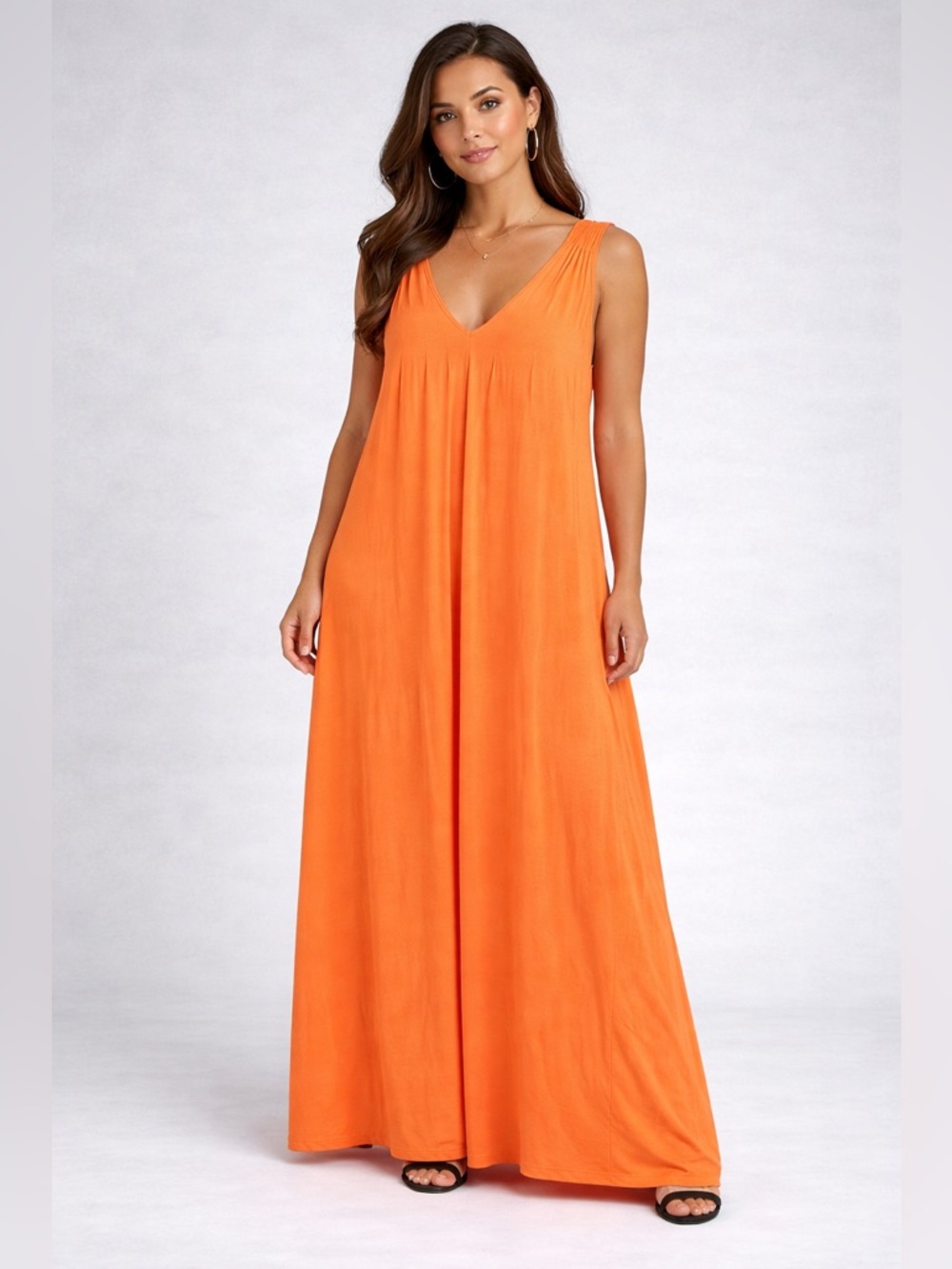 Vibrant Orange Maxi Dress / Cover up